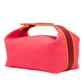 エルメス ブリッド ア ブラックPM ハンドバッグ ハイビスカス ピンク系 シルバー金具 コットン レディース HERMES 【中古】